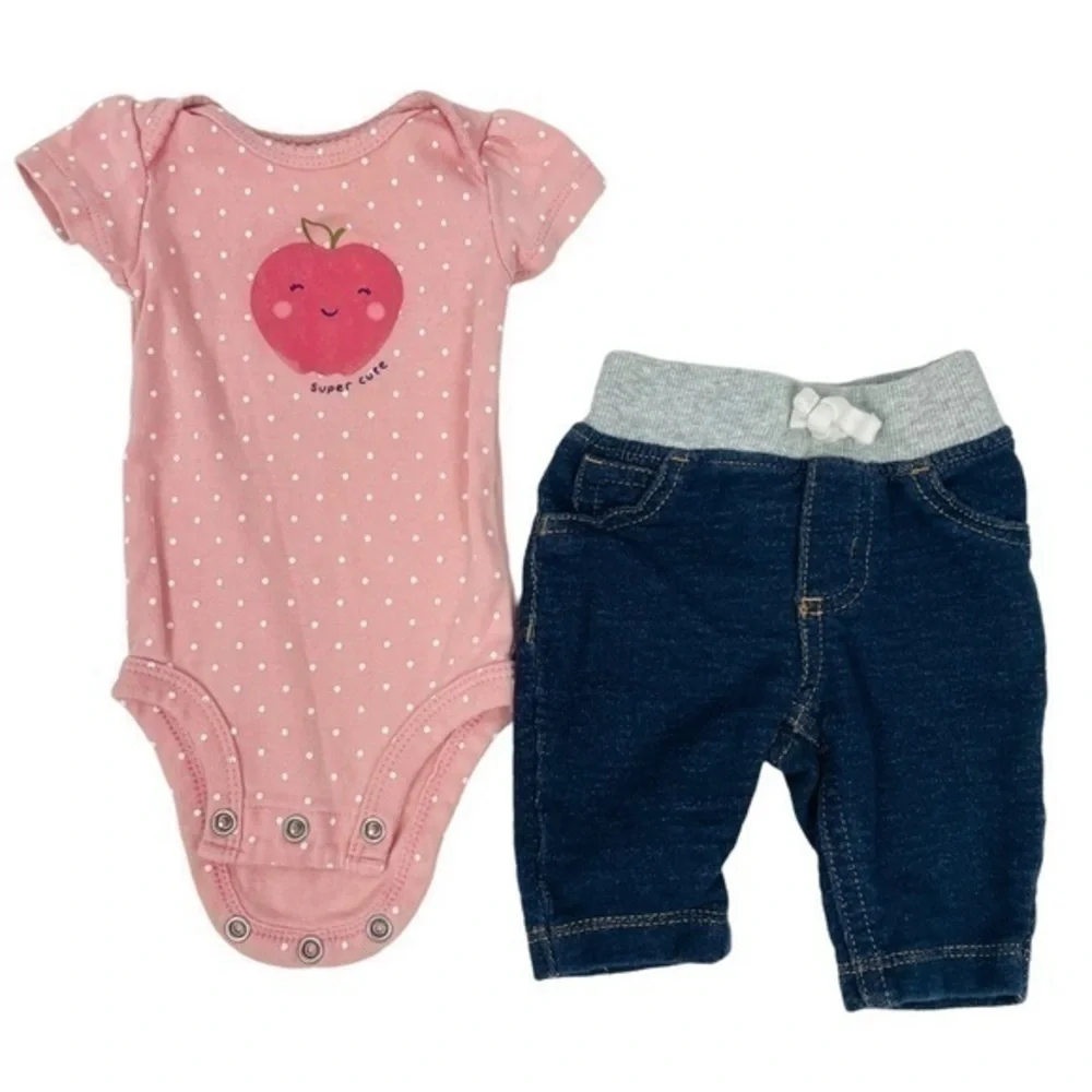 Carters 6 Piece Bundle | Baby - NB Newborn | Pull On Pants, Top, Bodysuit